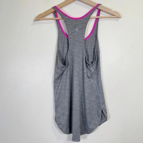 Lululemon  Pink Neon Round Neck Gray Active Tank Top - Picture 7 of 7